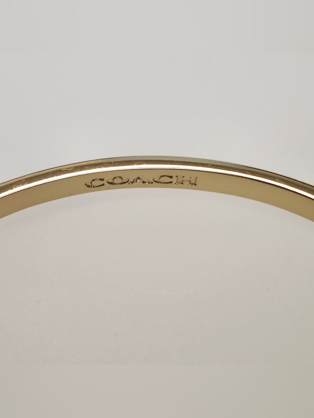 NWT Coach Brown/Gold-Tone Signature C Enamel Bangle Bracelet - Picture 5 of 6
